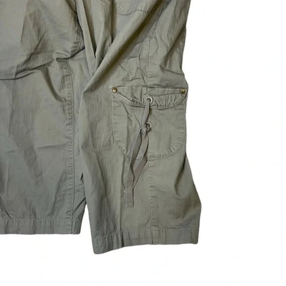 πΏ Y2K Gloria Vanderbilt Green Cargo Capri Pants Sz 6 100% Cotton Utility πΏ - Picture 4 of 7